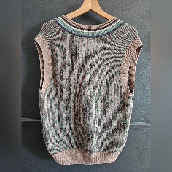 Womens Cotton Knit Sweater Vest – Scotch & Soda – Size M – Green/Taupe - Picture 6 of 6